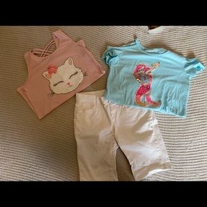 Girls Bundle. Two tanks and Bermuda shorts